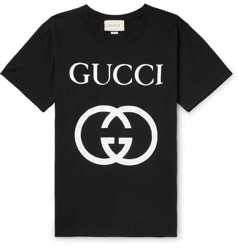 cotton jersey t-shirt with gucci print|Cotton jersey T.